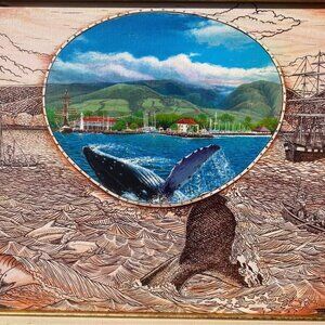 Vintage Lahaina Hawaii Oil Painting